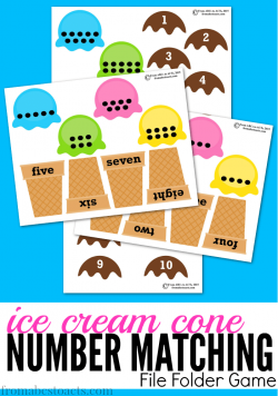 Preschool Math Games: Ice Cream Cone Number Matching | From ...