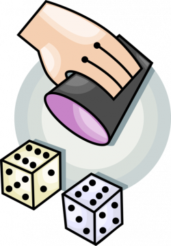 Casino Gambler Hand Rolls Dice - Vector Image