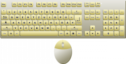 Clipart - Keyboard (German layout) and mouse—top-down view