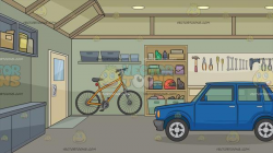 The Inside Of A Home Garage Background