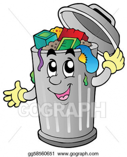 Vector Illustration - Cartoon trash can. Stock Clip Art gg58560651 ...