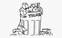 Trash Can Clipart Food - Clip Art Black And White Trash ...