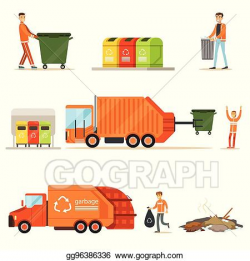 Vector Stock - Garbage collector at work series of ...