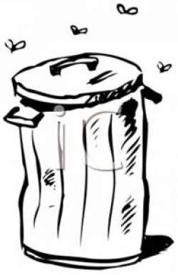 Clipart Picture of a Trash Can With Flies