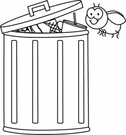 Black and White Fly and Trash Clip Art - Black and White Fly ...