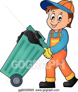 Vector Illustration - Garbage collector theme image 1. EPS ...