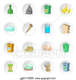 Stock Illustration - Garbage items icons set. Clipart ...