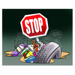 stop littering trash on earth clipart. Royalty-free clipart # 394701