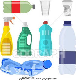 Vector Stock - Plastic waste collection on white. Clipart ...