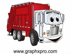 Red White Garbage Truck Cartoon | Garbage Truck Cartoons | Pinterest ...