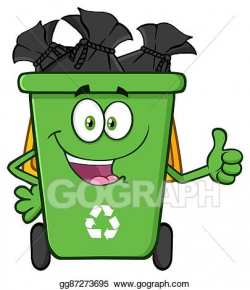 Vector Clipart - Recycle bin with garbage bags. Vector ...