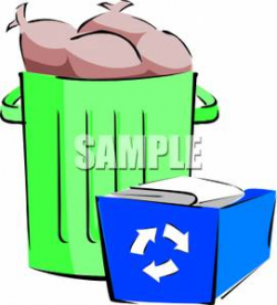 A Recycling Bin and Trash Can - Royalty Free Clipart Picture