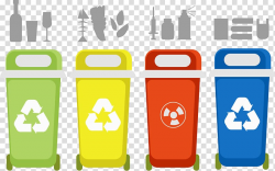 Segregation bins illustration, Waste sorting Recycling ...
