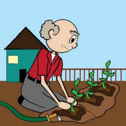 Gardening Clipart Image: Clipart Illustration of an Older ...