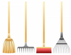 Clipart - Brooms And Rakes