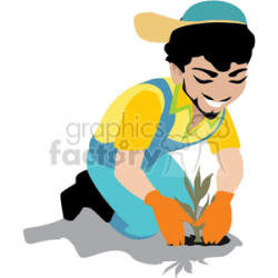 Man planting the garden clipart. Royalty-free clipart # 373728