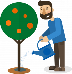 Tree planting Garden - Man watering the tree 2244*2318 transprent ...