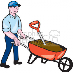 gardener wheelbarrow ISO clipart. Royalty-free clipart # 394537