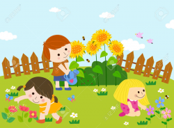 Download children in the garden clipart Garden Clip art ...