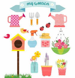 Clipart Gardening SVG, Gardening clipart, My Garden vector,Gardening svg,  Gardening vector, commercial use, instant download, SVG Files
