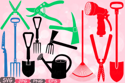 Garden Tools Silhouette SVG Set of gardening Cutting Files ...