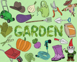Gardening Clipart Vector Pack, Garden Clipart, Vegetables Clipart, Lawn  Mower Clipart, Gardening Graphics, Garden Stickers, SVG, PNG file