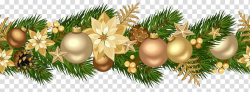 Gold and green Christmas garland, Christmas ornament ...