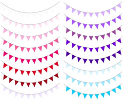 Bunting Banner Clip Art, Garland Clipart, Party Flag Clipart, PNG Images,  Vector Clipart, Instant Download, Commercial Use LL9