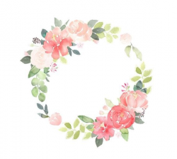 Coral Peony Clip Art 4 Floral Wreaths Flower Border | Etsy ...