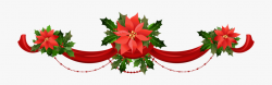 Transparent Christmas Garland With Poinsettias Png ...