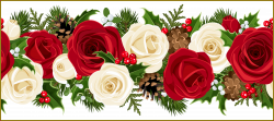 Awesome Christmas Rose Garland Png Clip Art Image Printables For Red ...