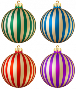 Christmas Striped Balls Transparent PNG Image | Клипарты Новогодние ...