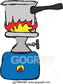Drawings - Coffee pot on gas stove, camping . Stock ...
