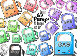 Kawaii Gap Pump Clipart - Fuel ClipArt - Instant Download - Gasoline  Reminders - Sticker Supplies - Empty Tank