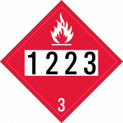 Clipart - UN 1223 (Kerosene) Flammable Placard (Alpin Gothic CG3)