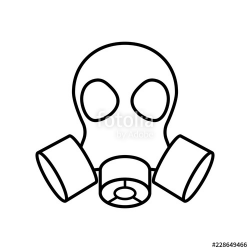 Gas mask outline icon. Clipart image isolated on white ...