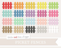Picket Fence Clipart, Fence Clip Art Garden Backyard Gate Wood Wooden Fence  Yard Work Cute Digital Graphic Design Small Commercial Use