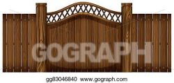 Vector Art - Wooden fence and doorway. Clipart Drawing ...
