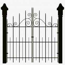Gate Clipart Cute - Haunted House Gate Png Transparent PNG ...