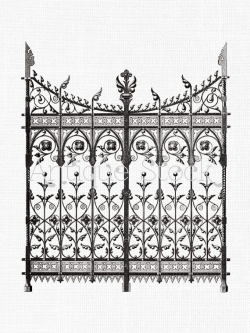 Clipart 'Wrought Iron Gate' Digital Download PNG Image for ...
