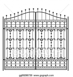 EPS Vector - Wrought iron gate, door, fence, window, grill ...