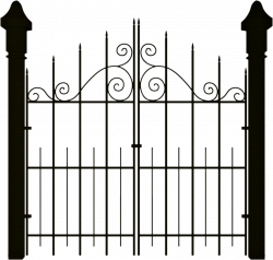 Download HD Gate Clipart Cute - Haunted House Gate Png ...