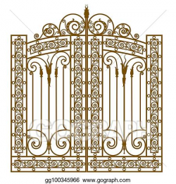 Vector Clipart - Forged iron gate. Vector Illustration ...