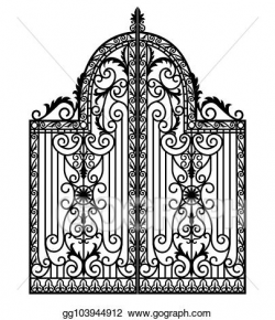 Stock Illustration - Black metal gate. Clipart Drawing ...
