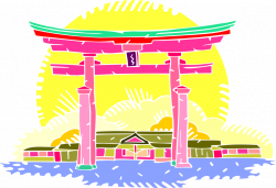 Japanese Shinto Shrine Torii Gate - Vector Image