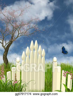 Stock Illustration - Spring garden gate. Clipart gg57917174 ...