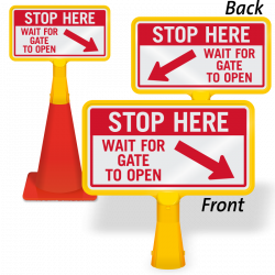 Stop At Gate Signs - Parking Gate Signs - Custom Gate Check Signs