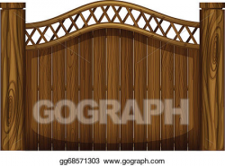 EPS Illustration - A tall wooden gate. Vector Clipart ...