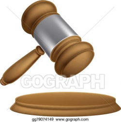 Vector Art - Wooden auction gavel. Clipart Drawing ...
