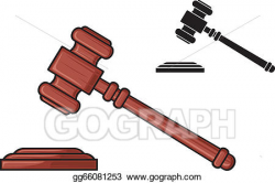 Vector Illustration - Gavel - hammer of judge. EPS Clipart ...